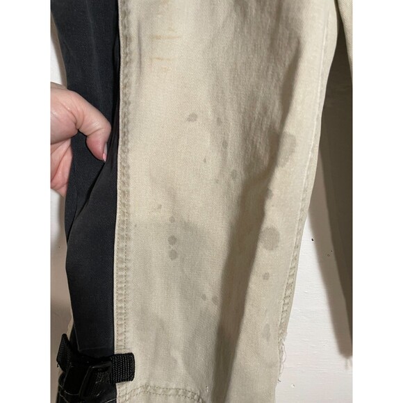 Vintage Y2K Lee Pipes BMX Pants 25x23 Tan Black Patch Logo Mesh Unisex Teen READ - Picture 3 of 16